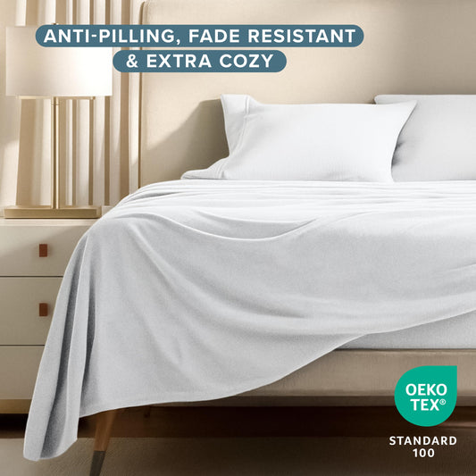 Bare Home détail du drap-housse élastique assurant un maintien ferme et facile à ajuster