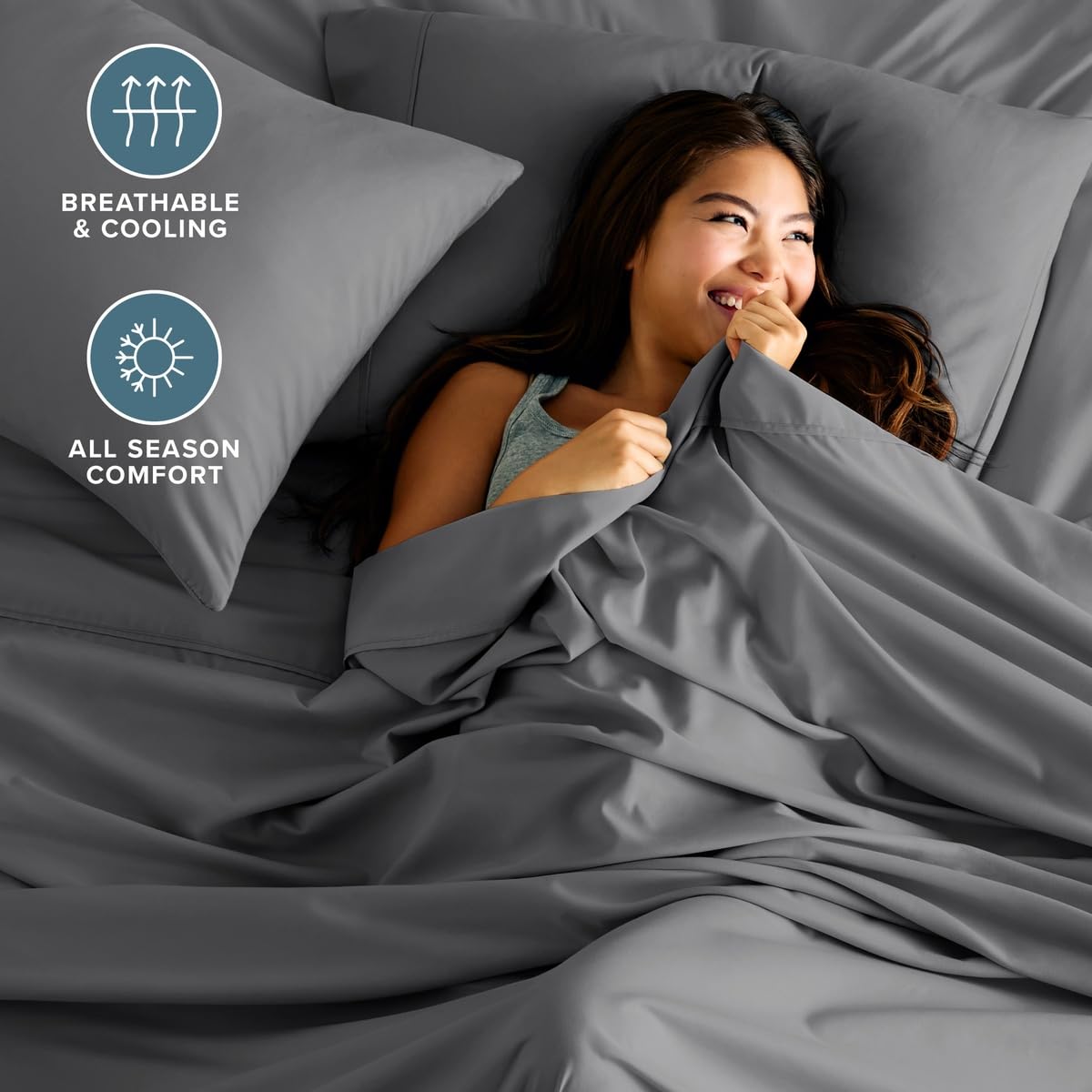 Bare Home détail du drap-housse élastique pour maintien sécurisé du matelas