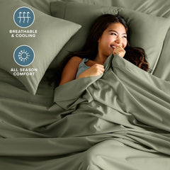 Bare Home détail du drap-housse élastique complet garantissant un maintien sûr sur matelas profond