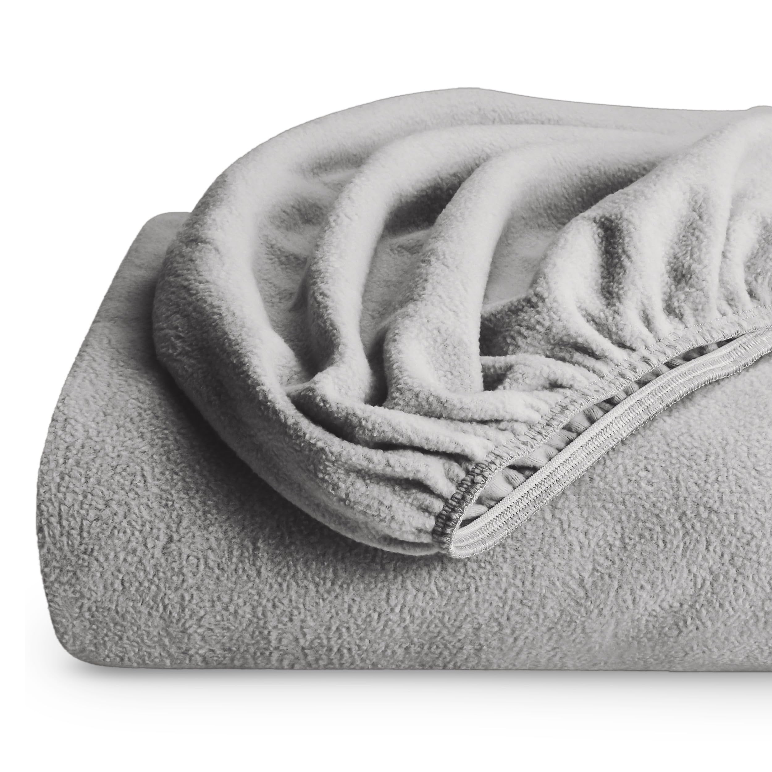 Bare Home drap-housse face avant montrant finition propre et couleur gris clair, confort immédiat