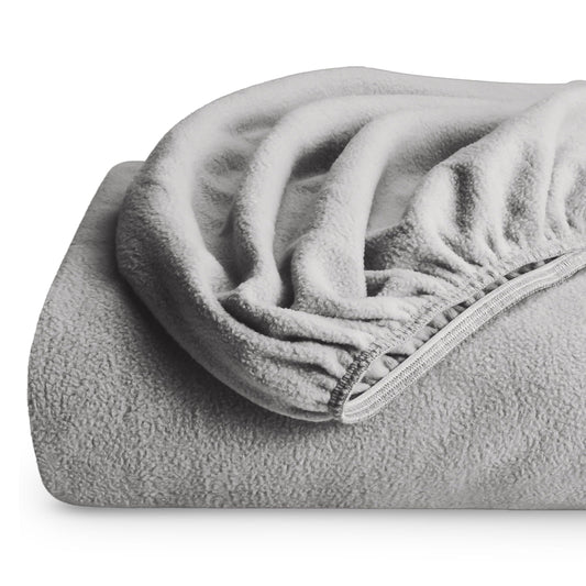 Bare Home drap-housse face avant montrant finition propre et couleur gris clair, confort immédiat