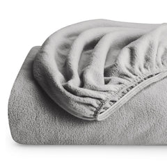 Bare Home drap-housse face avant montrant finition propre et couleur gris clair, confort immédiat