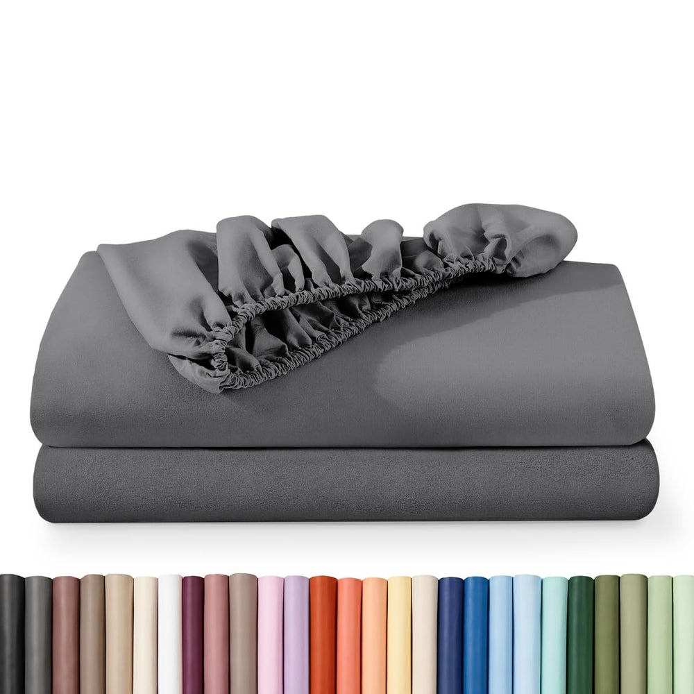 Bare Home drap-housse face avant montrant finition et couleur gris pour un look net