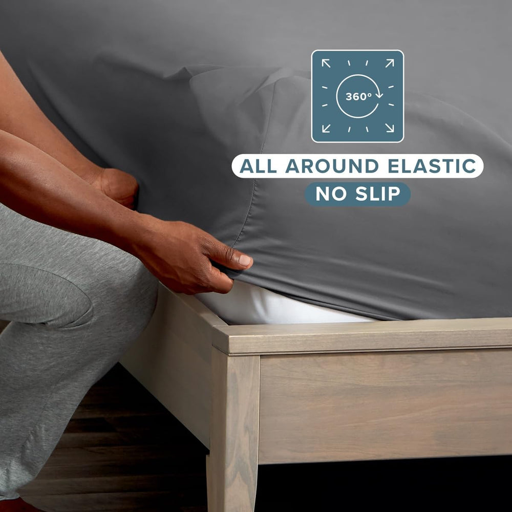Bare Home drap-housse posé sur matelas Twin XL démontrant ajustement profond
