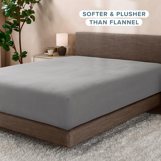 Bare Home gros plan matière polaire montrant texture pelucheuse et chaleur isolante