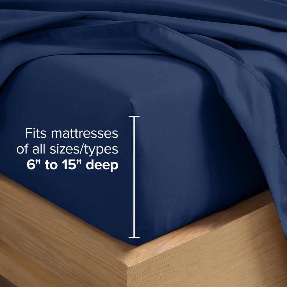 Bare Home drap plat posé avec couette pour visualiser le tombé soigné et l'esthétique