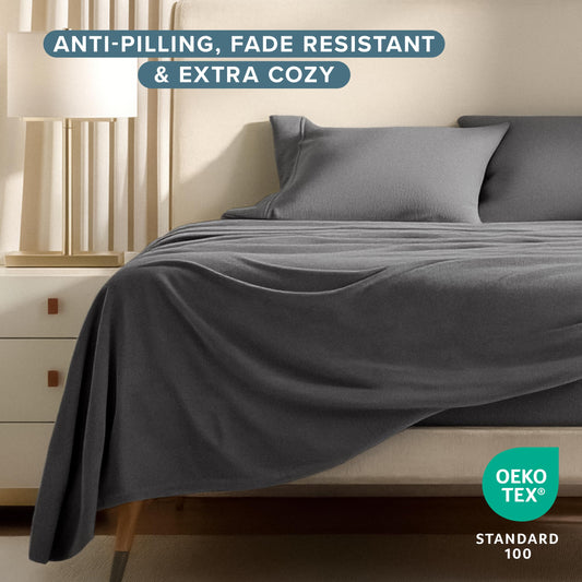 Bare Home drap plat et taies pliées offrant rangement et présentation soignée