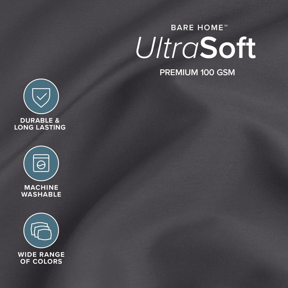 Bare Home drap plat étendu montrant la coupe large et la teinte Forged Iron Grey