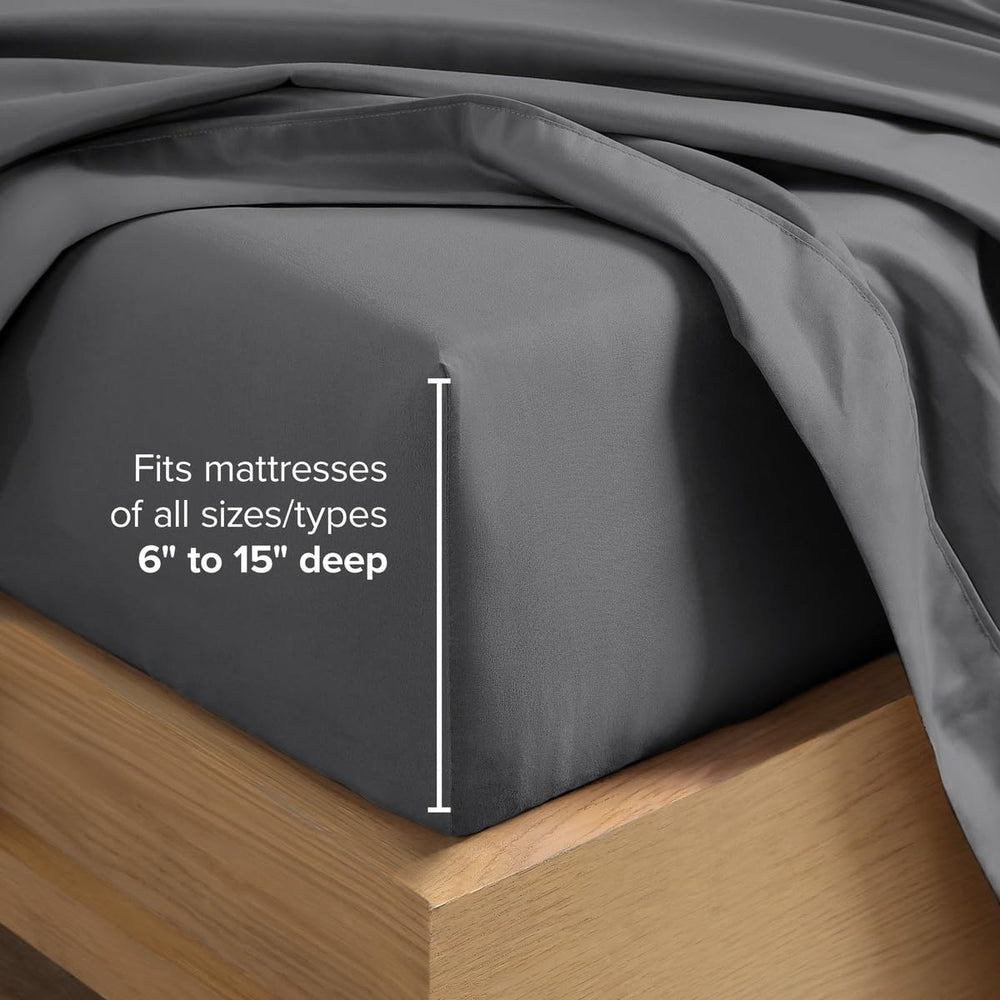 Bare Home drap plat étendu indiquant les dimensions généreuses
