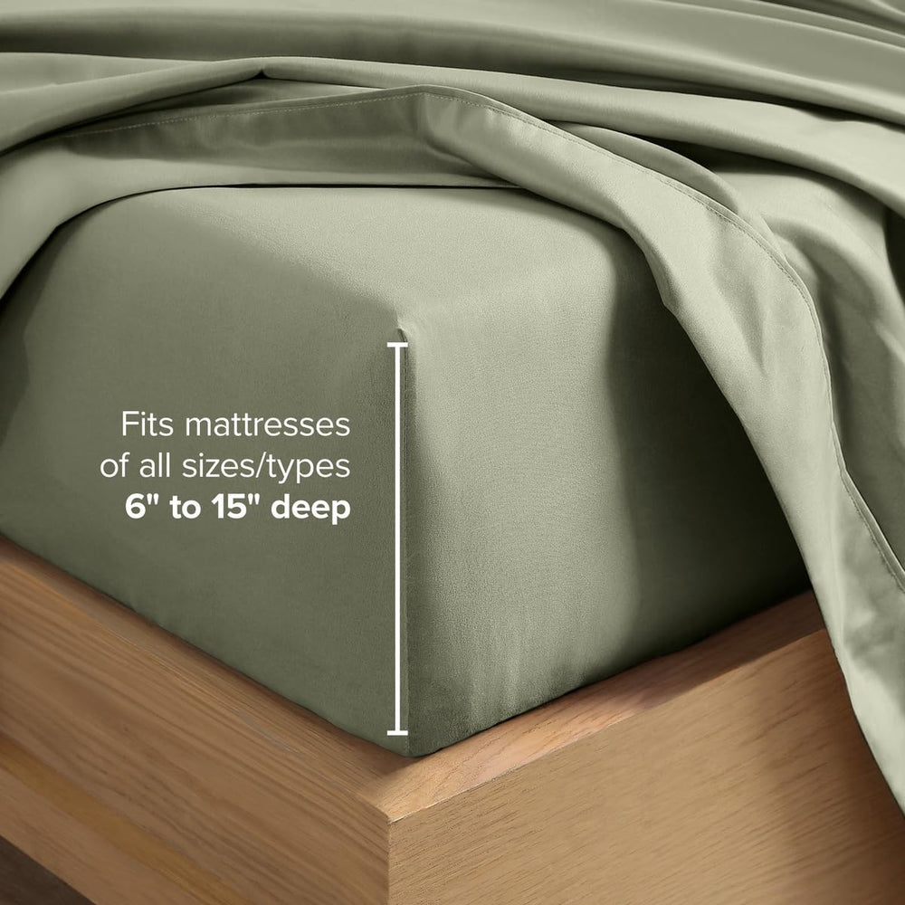 Bare Home drap plat affichant le retombé généreux pour une finition soignée du lit