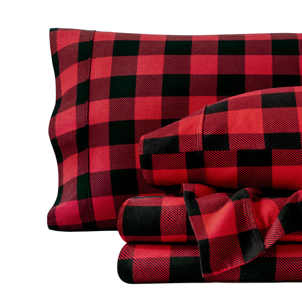 Bare Home draps face avant motif buffalo plaid apportant chaleur visuelle