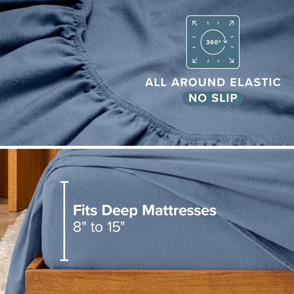 Bare Home draps King en situation avec matelas pour comparaison de taille