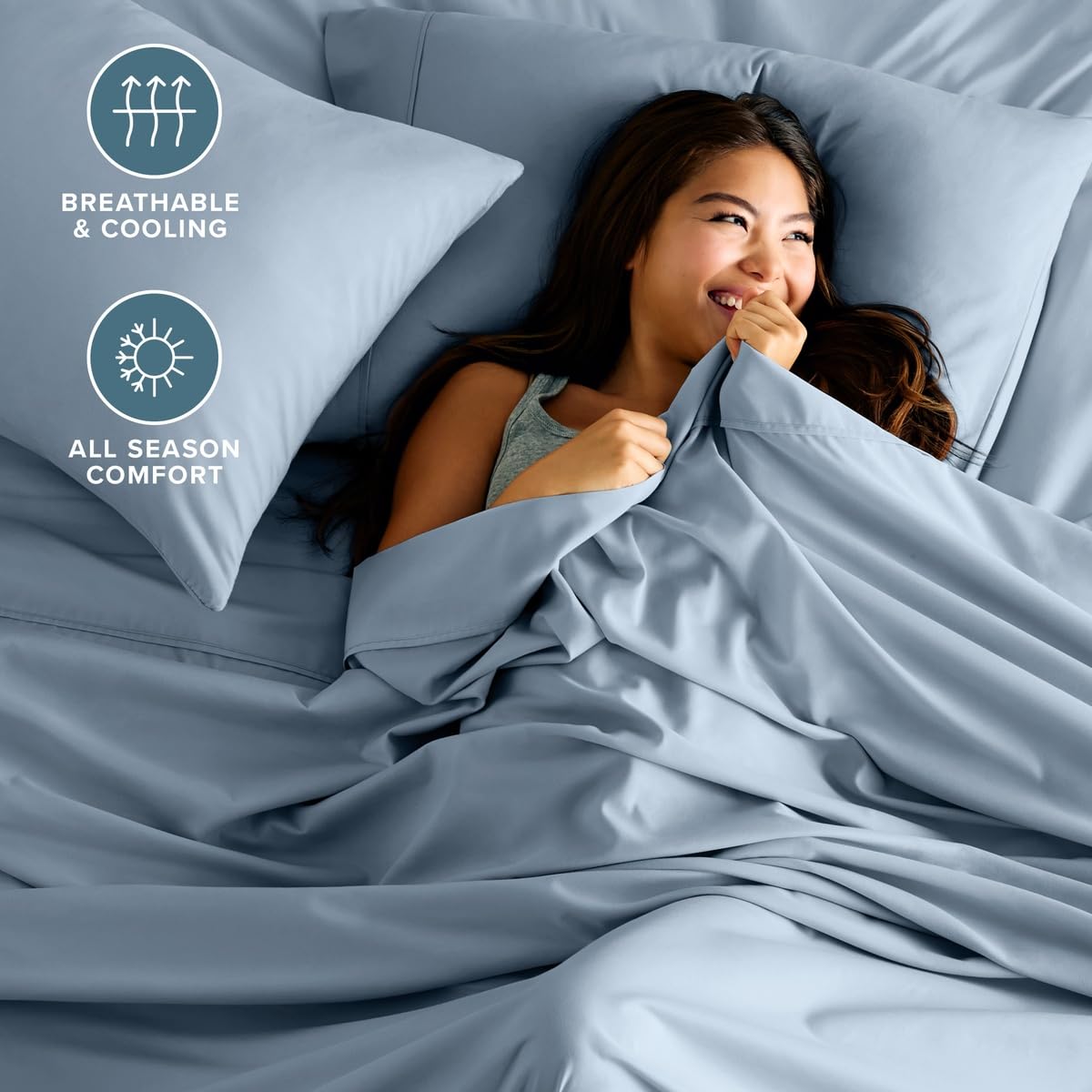 Bare Home drap plat montrant texture ultra-douce et aspect brossé