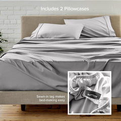 Bare Home draps posés sur un lit Twin XL montrant rendu net et cosy