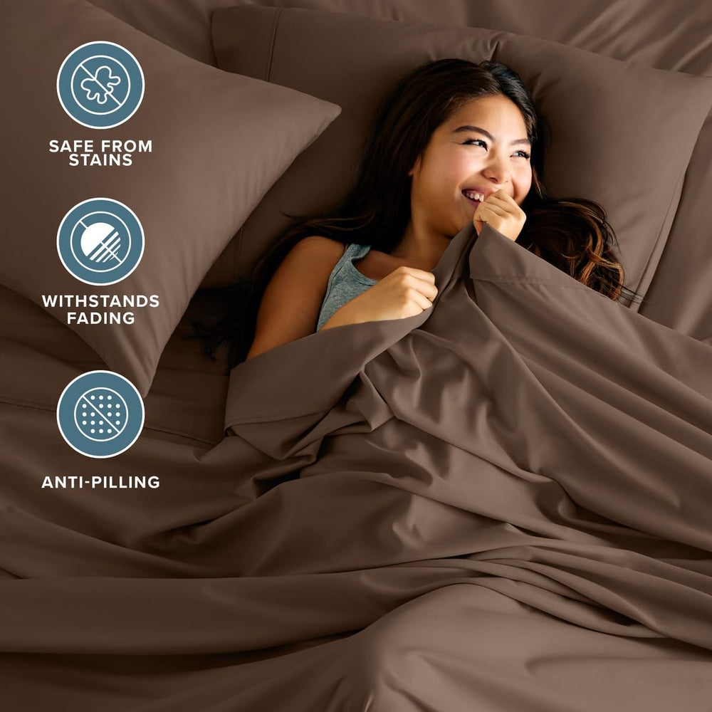 Bare Home draps ajustés sur un matelas profond démontrant compatibilité jusqu’à 15 pouces