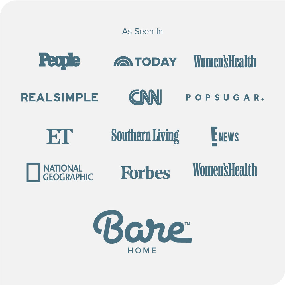 Bare Home emballage et étiquette d’entretien, facilite lavage et soin