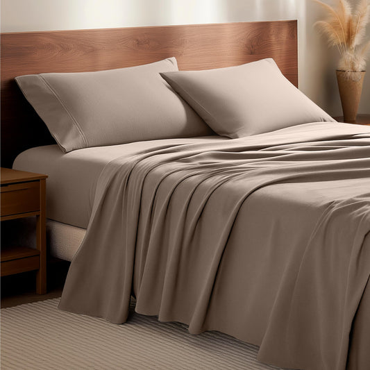 Bare Home vue de l'ensemble emballé montrant la couleur taupe et une présentation soignée