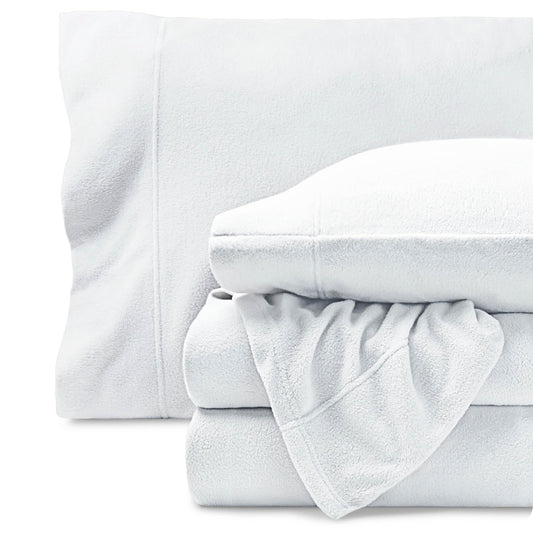Bare Home paquet d'ensemble de draps queen montrant l'emballage protecteur et l'aspect propre