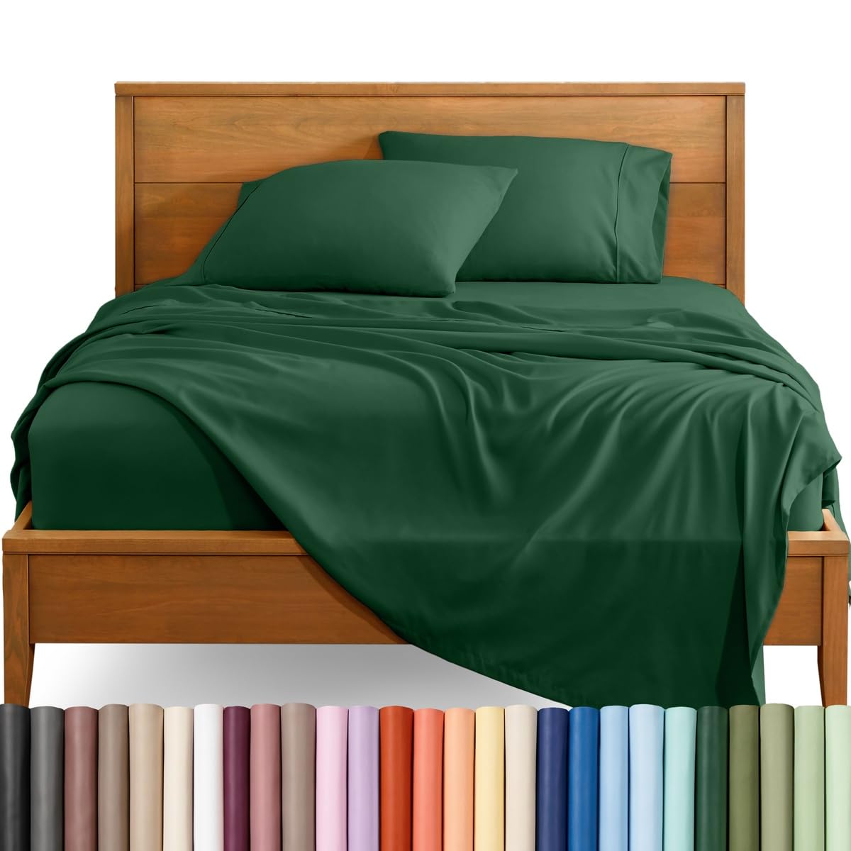 Bare Home ensemble King Forest Green présenté face avant, finition douce et élégante