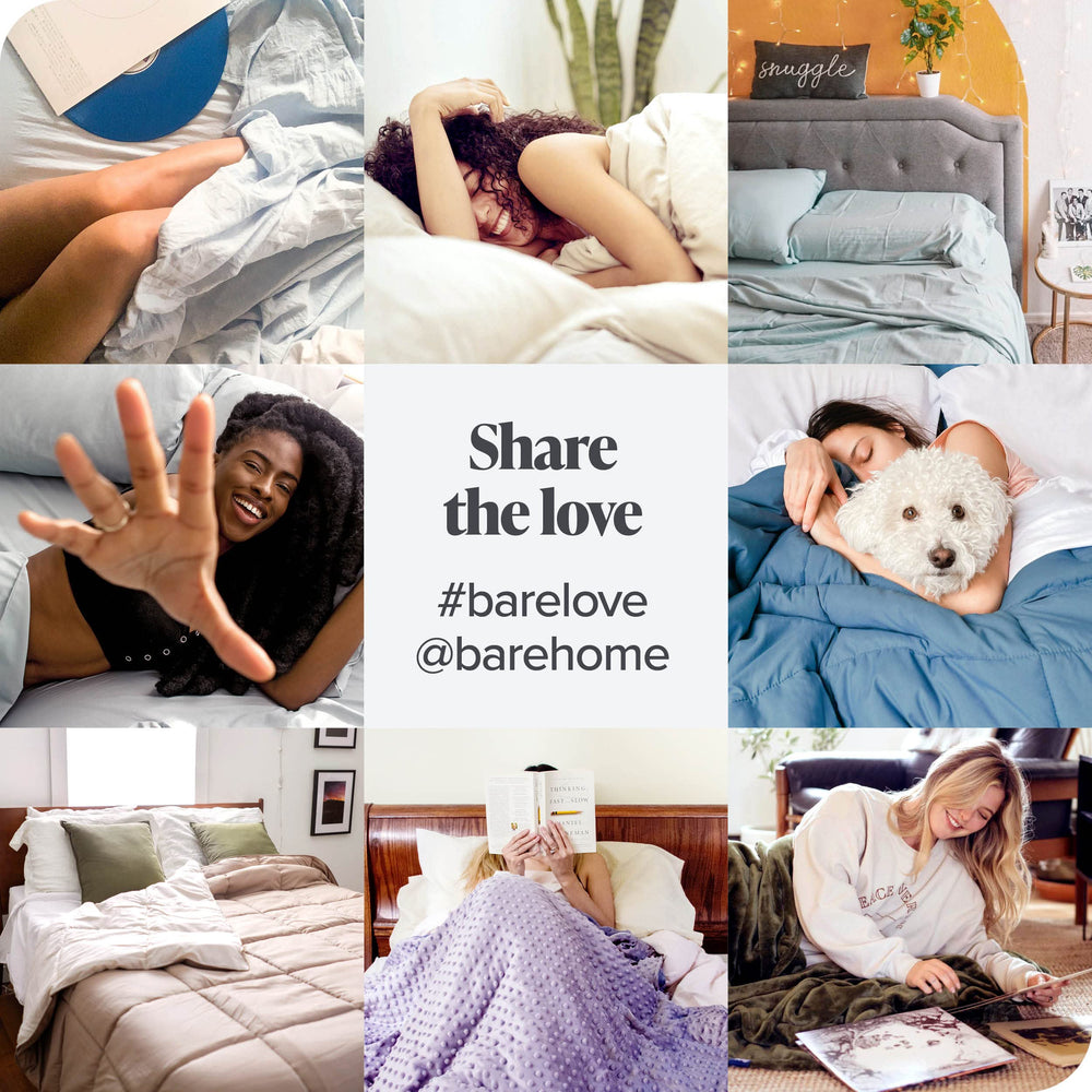 Bare Home étiquette matière et conseils d'entretien visibles