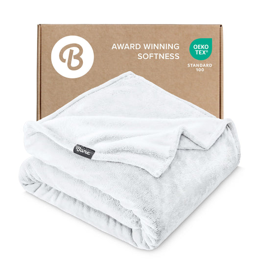 Bare Home face avant de la couverture Twin blanche montrant douceur et élégance