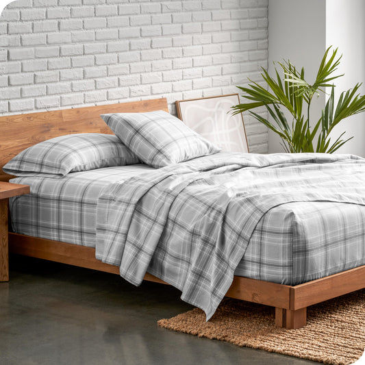 Bare Home drap-housse Glencoe montrant l’angle et maintien pour matelas épais