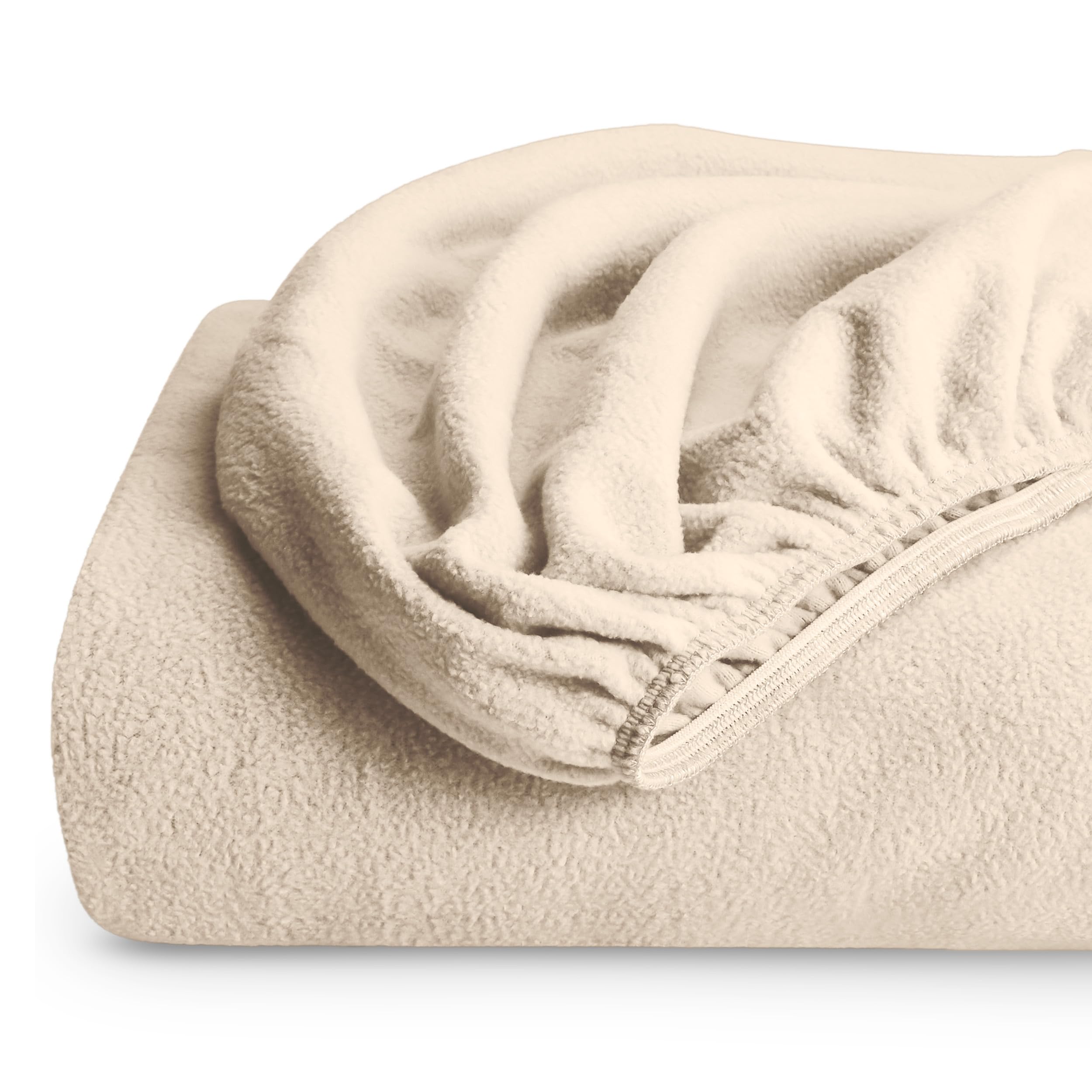 Bare Home housse drap Queen montrée de face, maintien ferme et look sable confortable