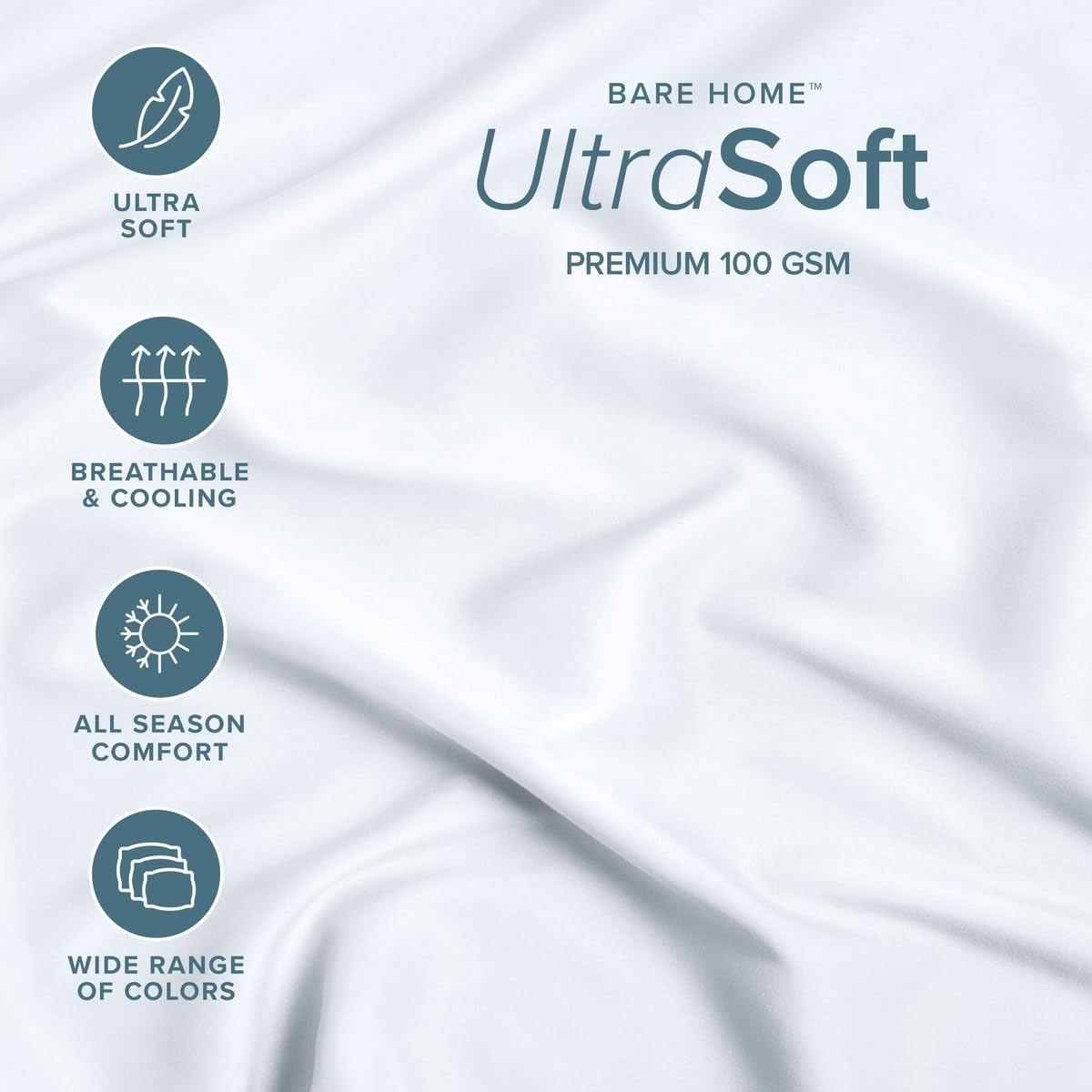 Bare Home housse étendue sur matelas Twin XL, maintien sans plis utile