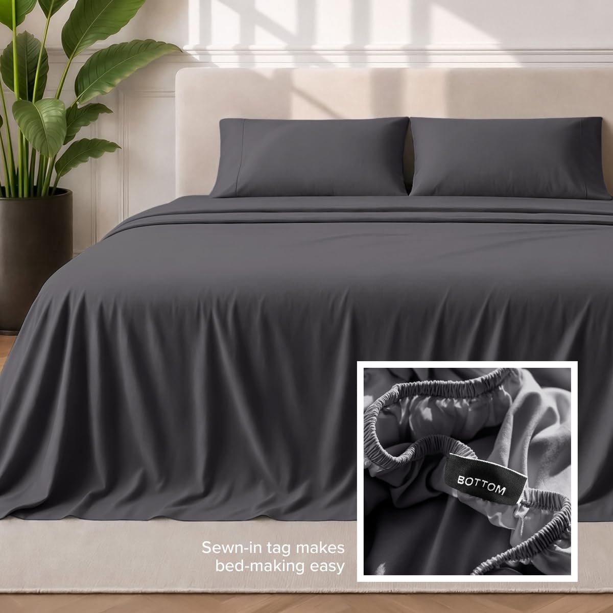 Bare Home lit habillé en Forged Iron Grey pour style et ambiance