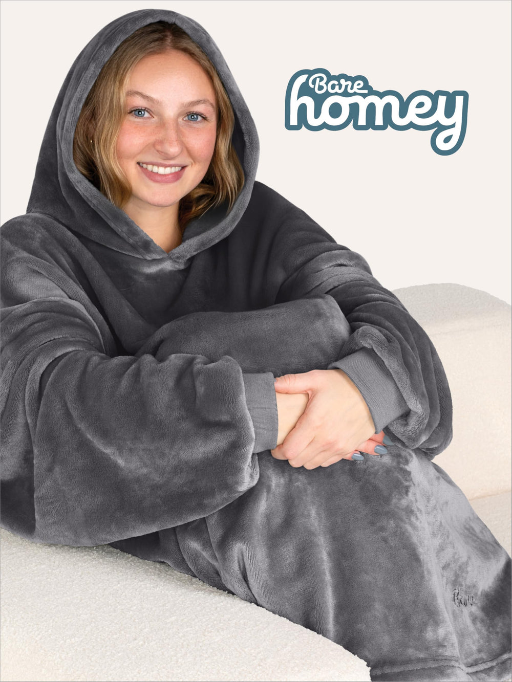 Bare Home manche large et ourlet haut-bas pour meilleure couverture