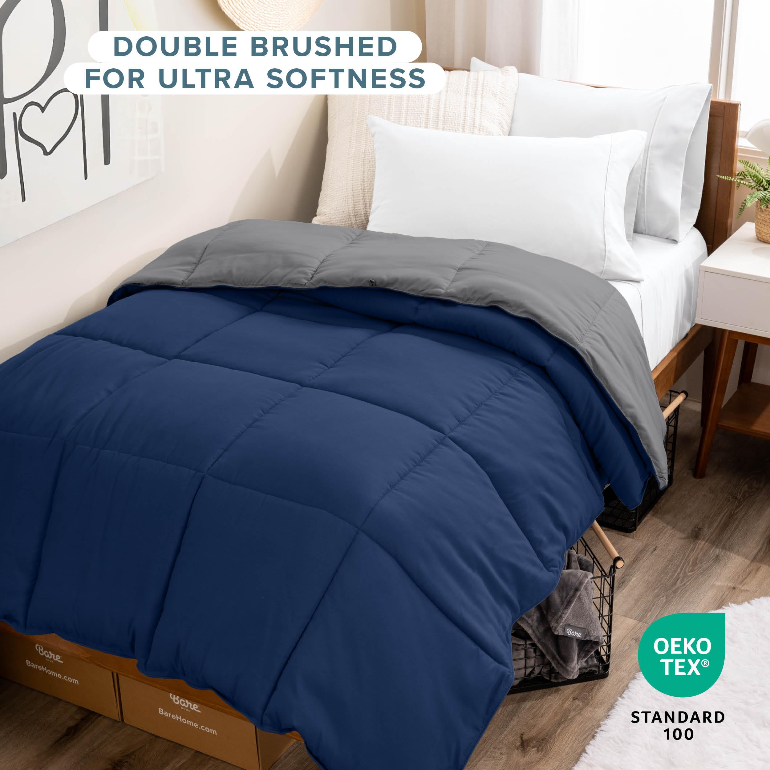 Bare Home gros plan microfibre brossée offrant douceur et toucher soyeux