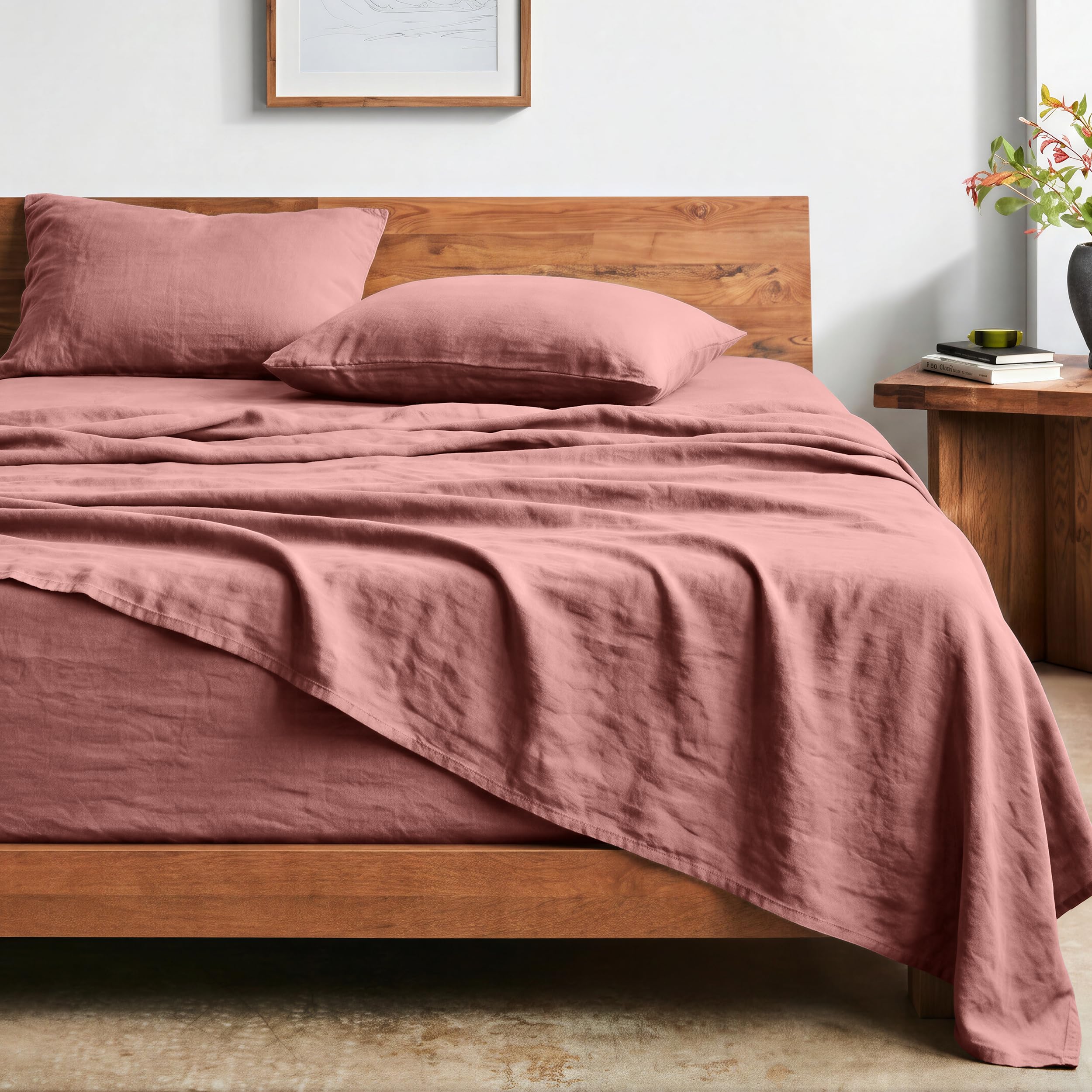 Bare Home parure avant montrant la couleur dusty rose et fini ultra-doux