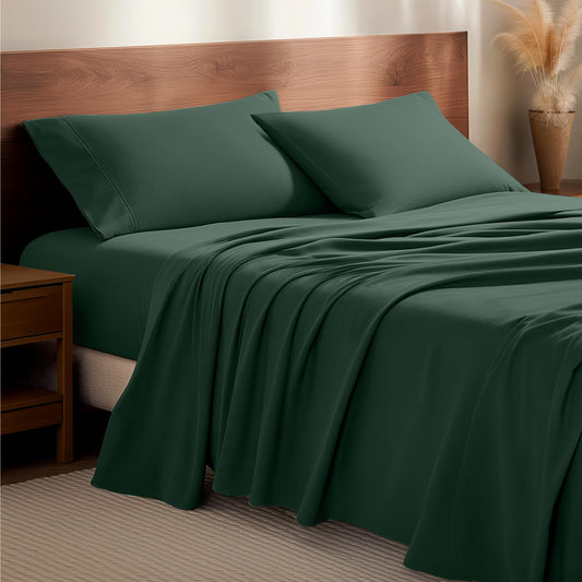 Bare Home vue avant de la parure emballée montrant couleur vert forêt et présentation soignée