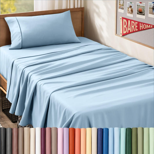 Bare Home parure pliée montrant finition douce et rangement pratique