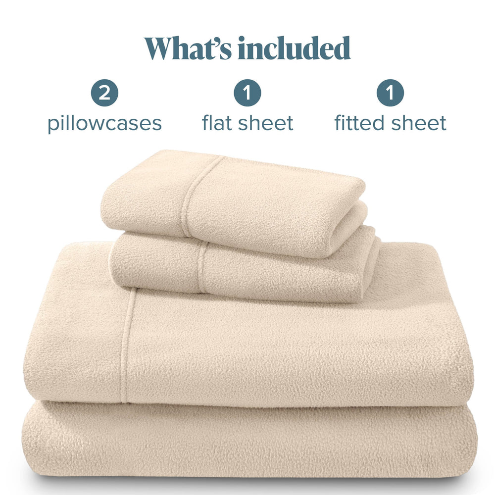 Bare Home draps pliés et rangés montrant facilité d'entretien et gain de place