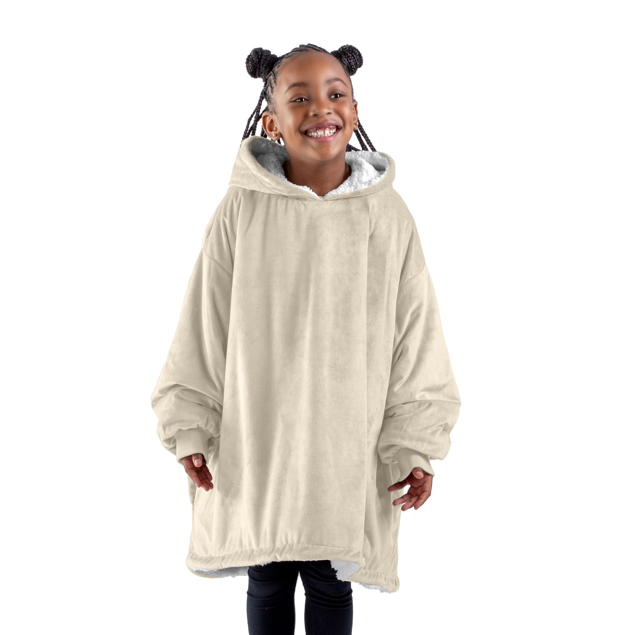 Bare Home vue avant du poncho enfant montrant coupe oversize et confort
