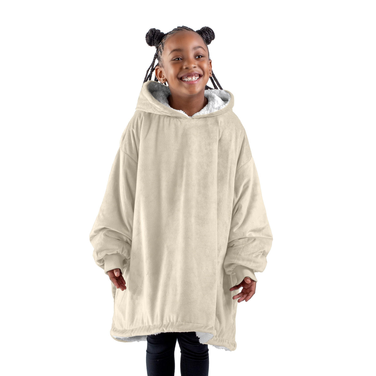 Bare Home vue avant du poncho enfant montrant coupe oversize et confort