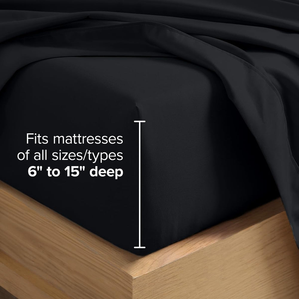 Bare Home drap-housse étiré sur matelas 15" montrant ajustement sécurisé