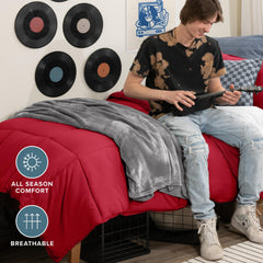 Taie d'oreiller Bare Home assortie posée sur lit Twin fini et net