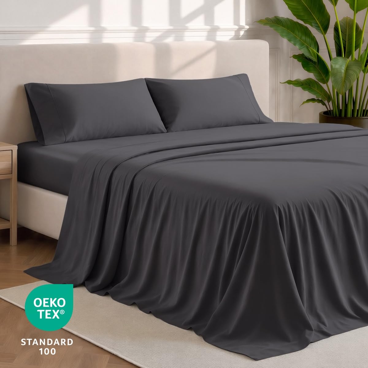 Bare Home taie d’oreiller closer-up montrant les coutures soignées et finition propre