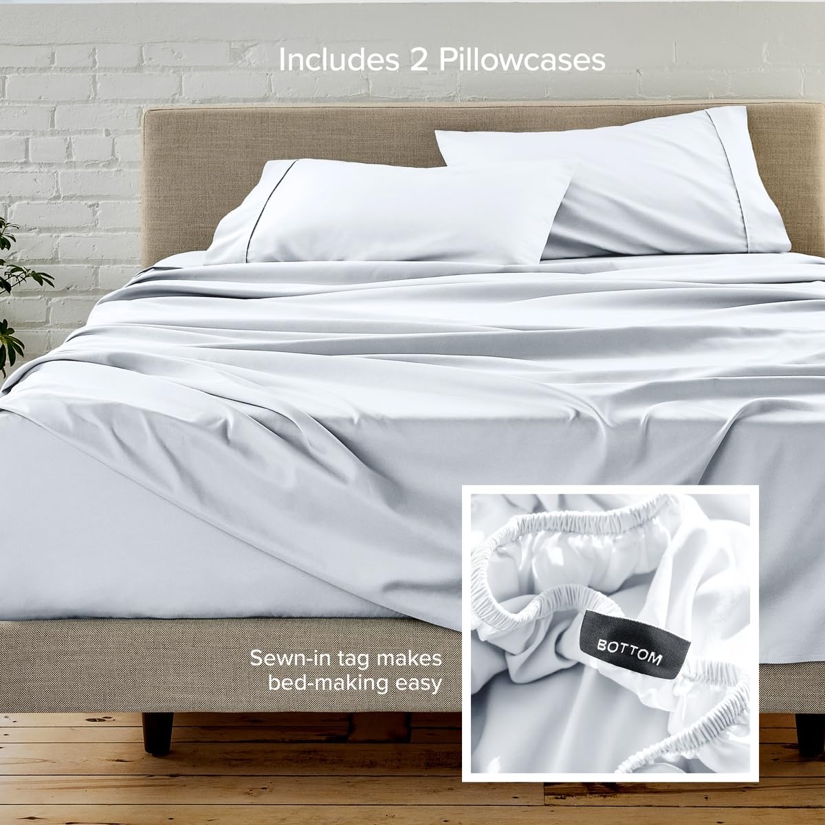 Bare Home deux taies d'oreiller standards alignées pour confort et valeur