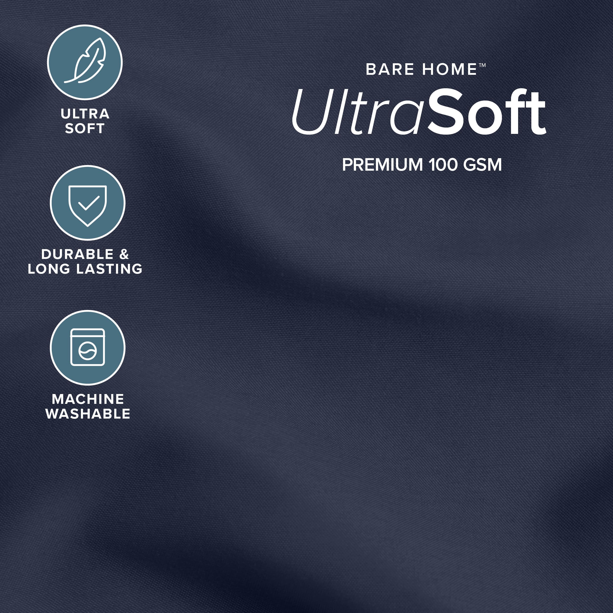 Bare Home gros plan microfibre brossée pour douceur immédiate