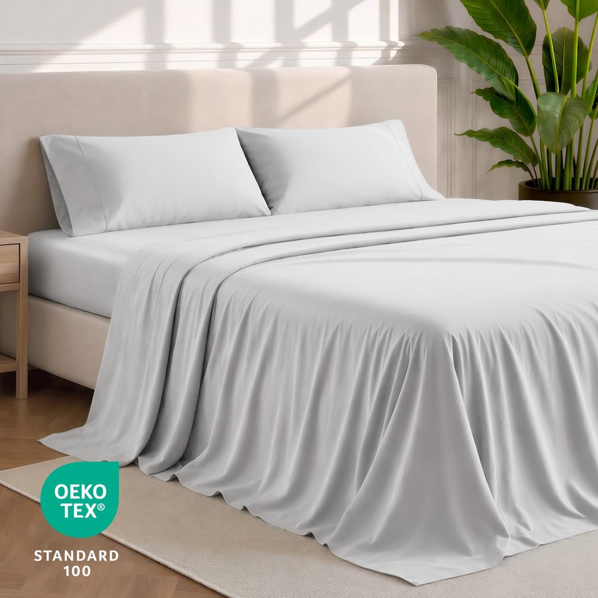 Bare Home gros plan du tissu 100 GSM illustrant texture ultra-douce