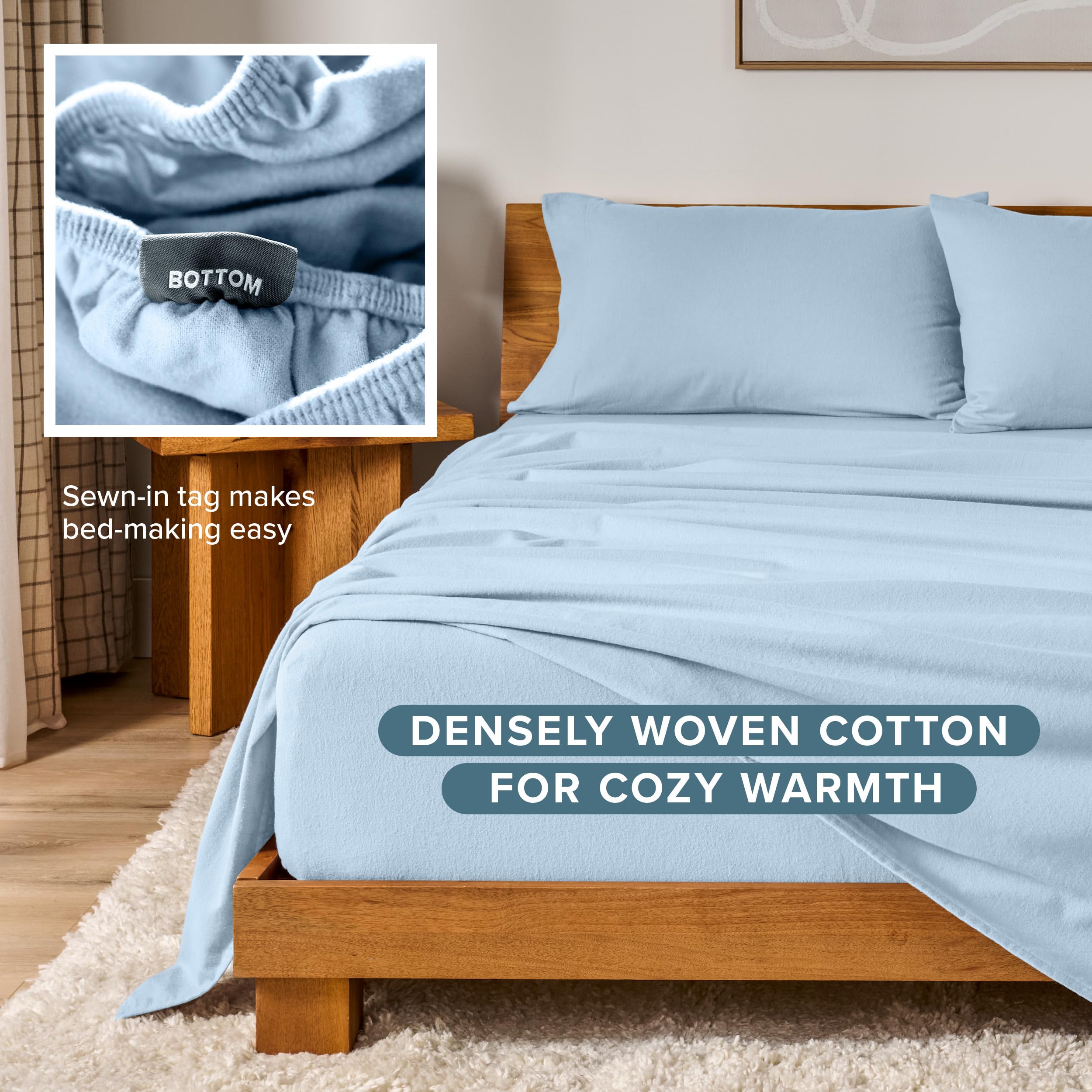 Bare Home main touchant le tissu, flanelle douce et respirante