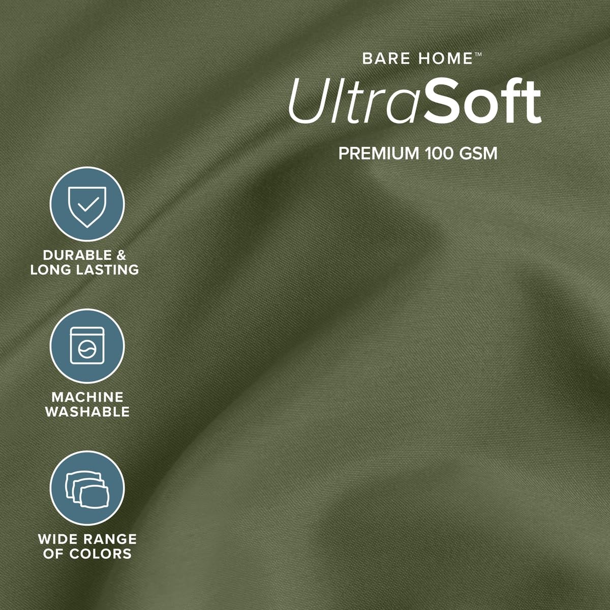 Bare Home texture du tissu 100 GSM brossé offrant un toucher ultra doux