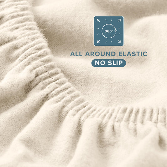 Bare Home gros plan du tissu en flanelle double brossée pour douceur accrue
