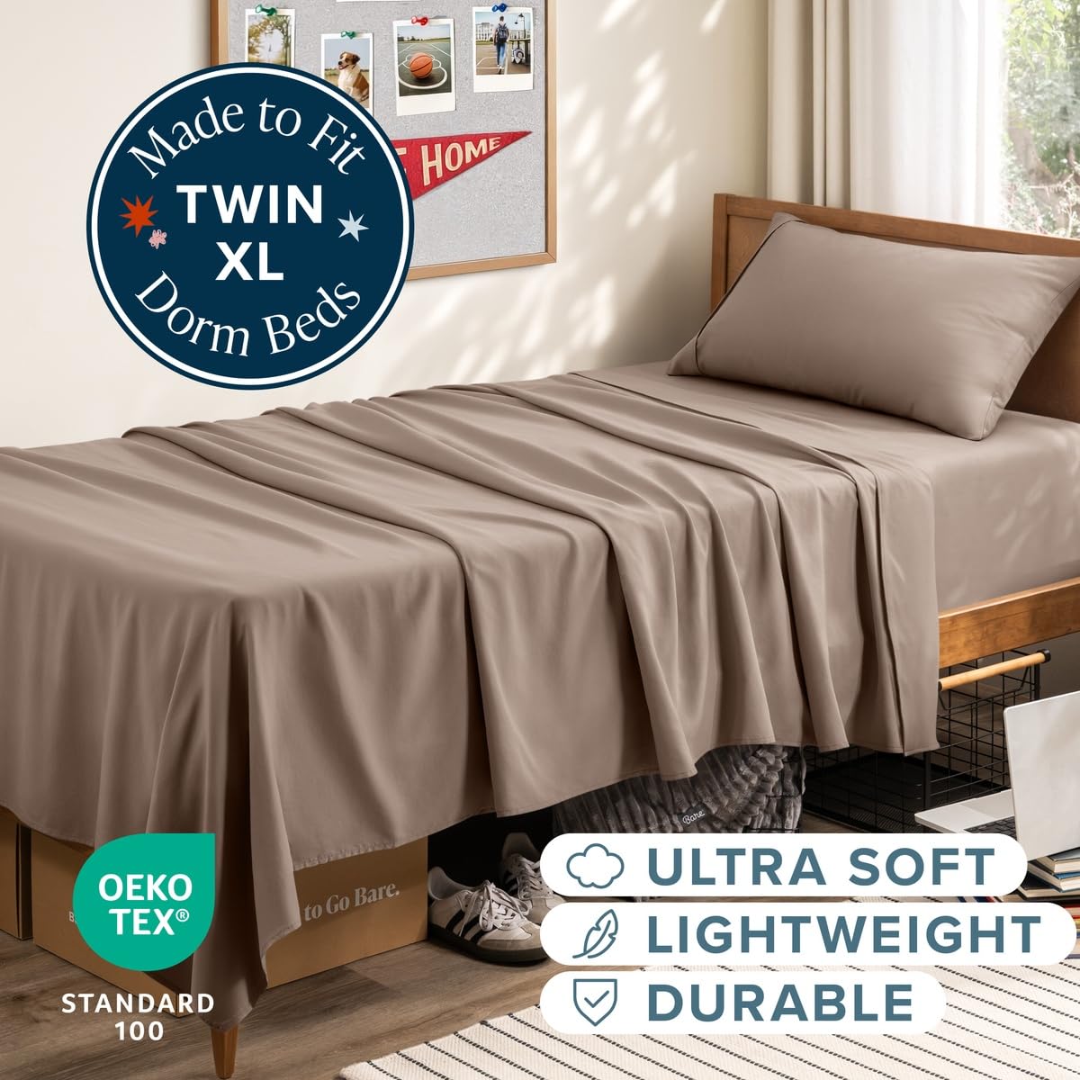 Bare Home texture du tissu 100 GSM brossé offrant douceur immédiate