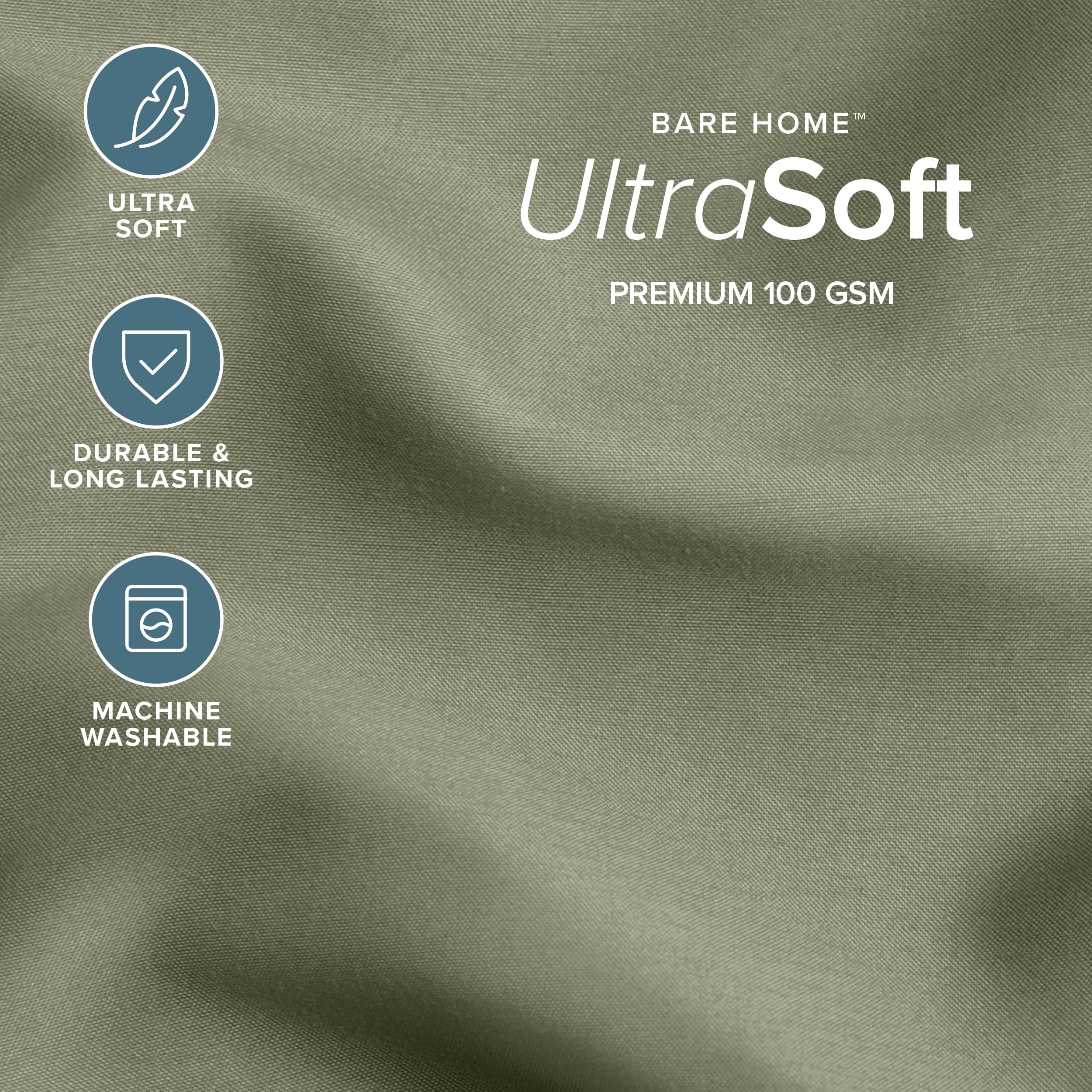 Bare Home gros plan du tissu brossé mettant en valeur la douceur immédiate