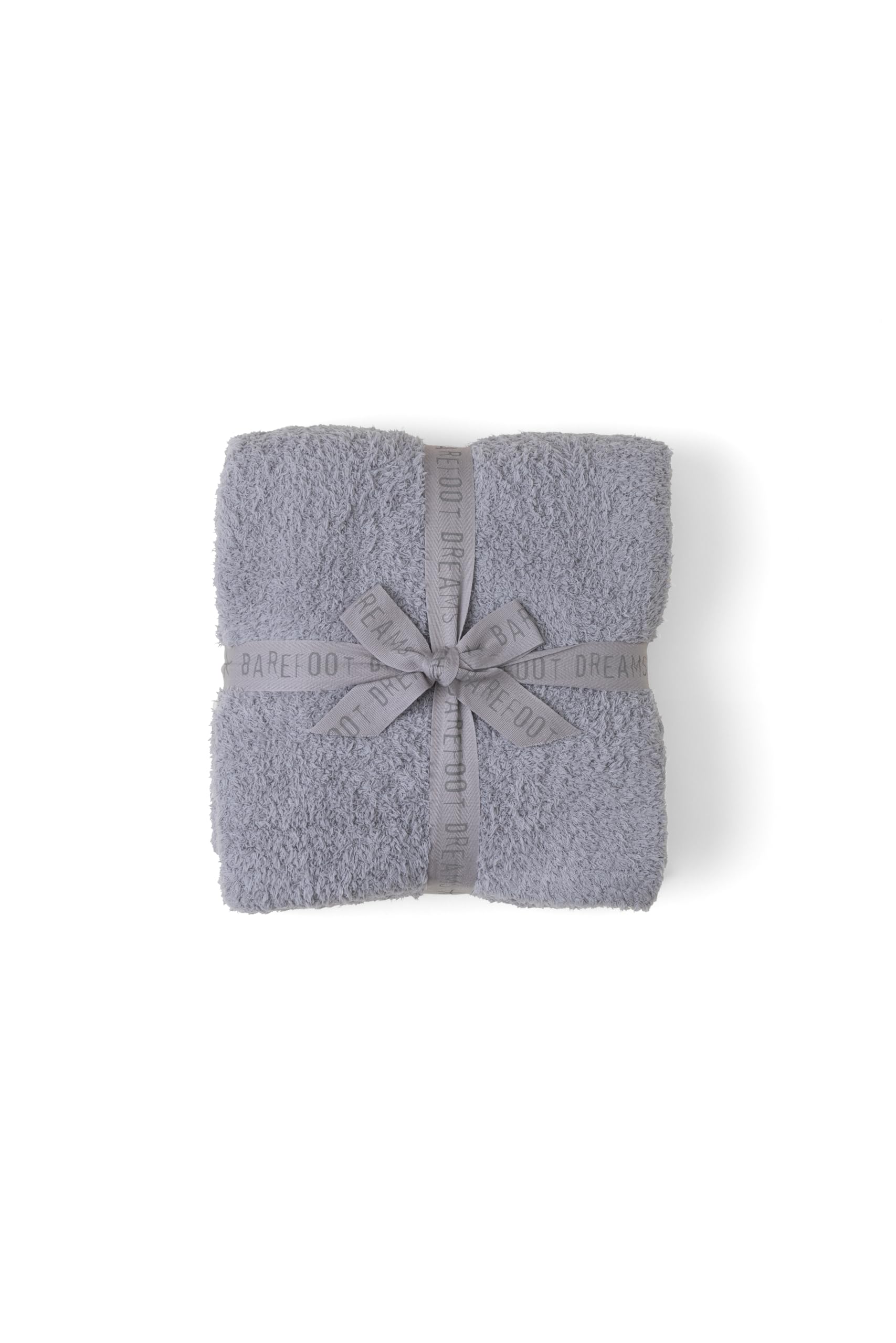 Barefoot Dreams plaid devant montrant couleur dove gray et élégance