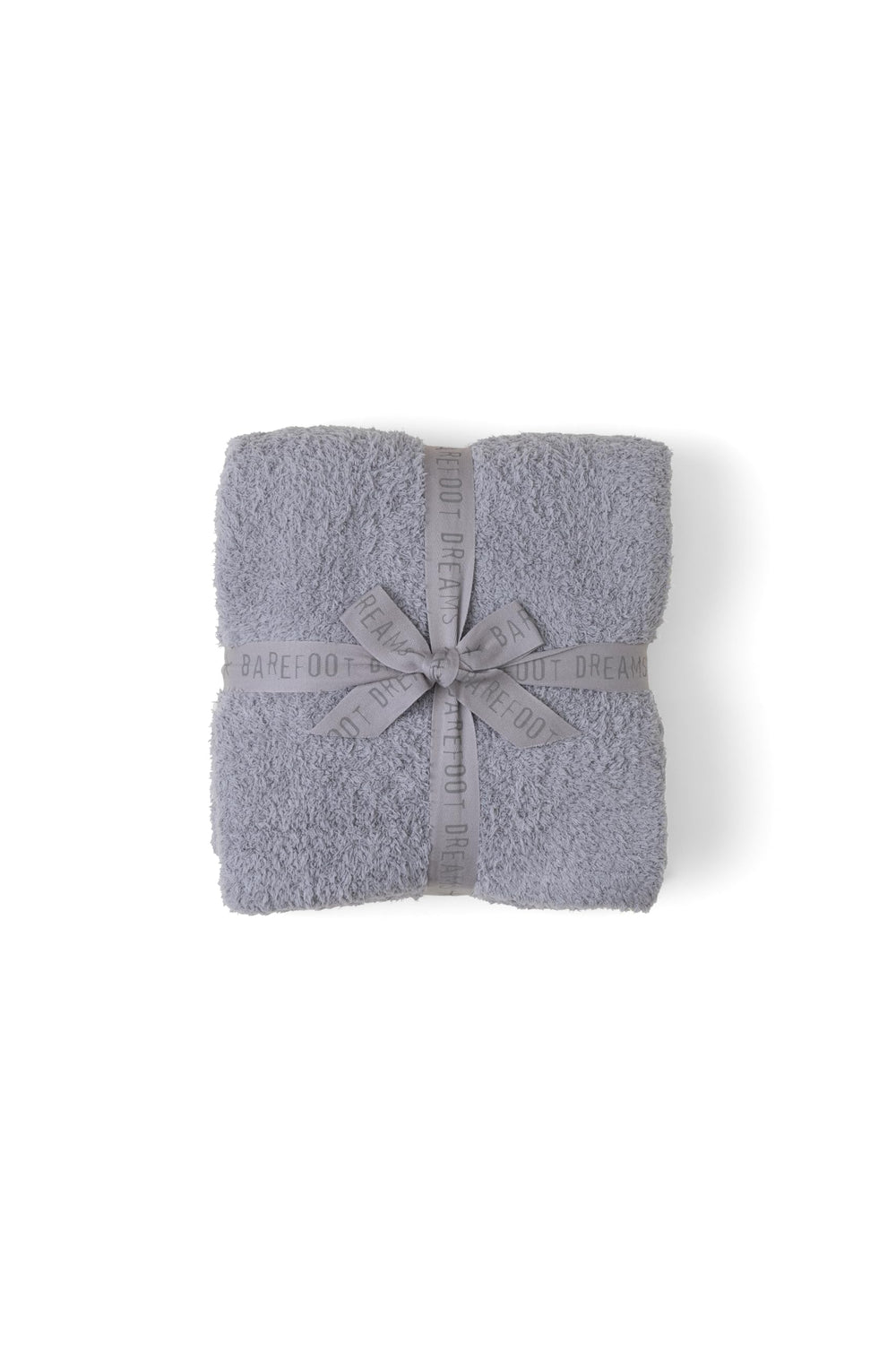 Barefoot Dreams plaid devant montrant couleur dove gray et élégance